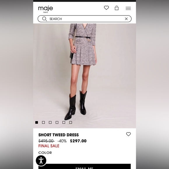 Maje Eldina Metallic Tweed Crossover Dress - Picture 13 of 13